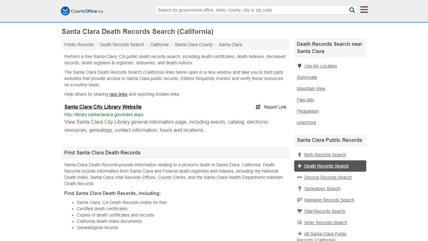 Death Records Search - Santa Clara, CA (Death Certificates ...